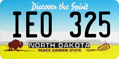 ND license plate IEO325