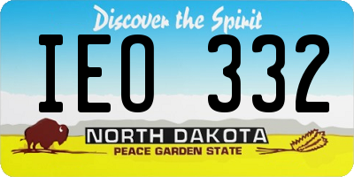 ND license plate IEO332