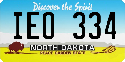 ND license plate IEO334