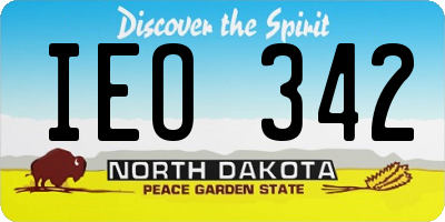 ND license plate IEO342