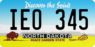 ND license plate IEO345