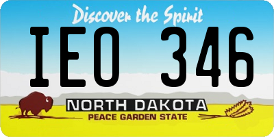 ND license plate IEO346