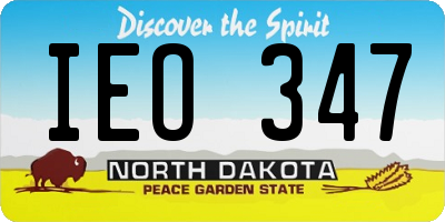 ND license plate IEO347