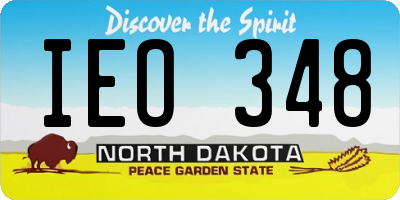 ND license plate IEO348