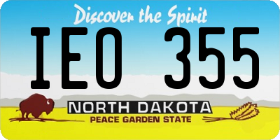 ND license plate IEO355