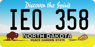 ND license plate IEO358