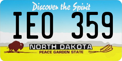ND license plate IEO359