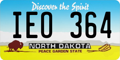 ND license plate IEO364