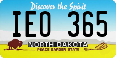 ND license plate IEO365