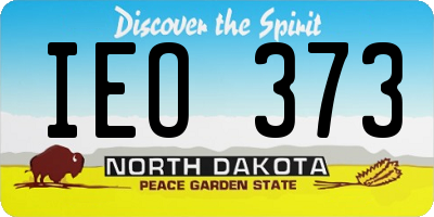 ND license plate IEO373