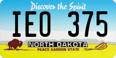 ND license plate IEO375