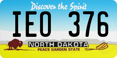 ND license plate IEO376