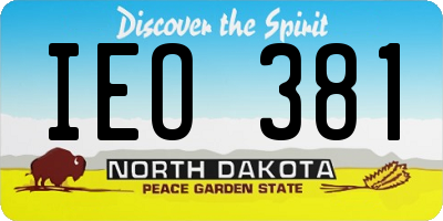 ND license plate IEO381