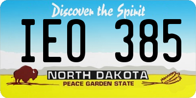 ND license plate IEO385
