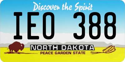 ND license plate IEO388