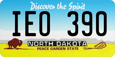ND license plate IEO390