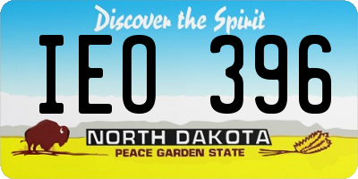 ND license plate IEO396