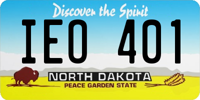 ND license plate IEO401