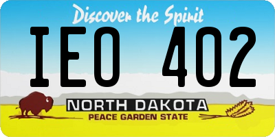 ND license plate IEO402