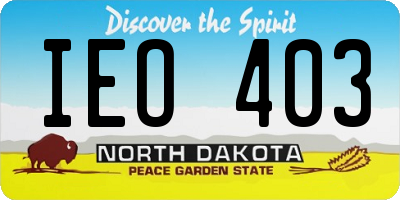 ND license plate IEO403
