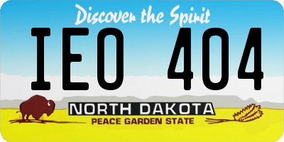 ND license plate IEO404