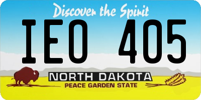 ND license plate IEO405
