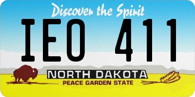 ND license plate IEO411