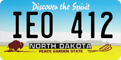 ND license plate IEO412