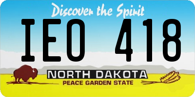 ND license plate IEO418