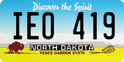 ND license plate IEO419