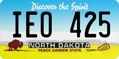 ND license plate IEO425