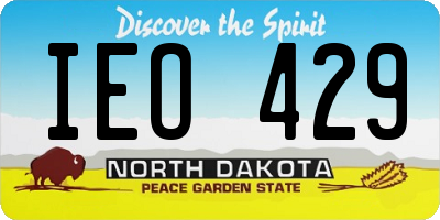 ND license plate IEO429