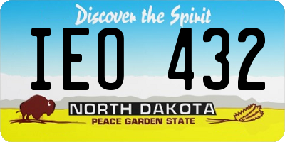 ND license plate IEO432