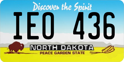 ND license plate IEO436