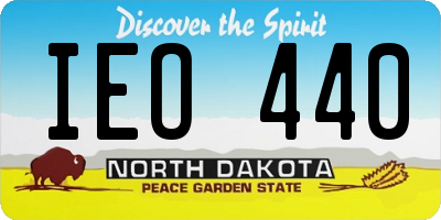 ND license plate IEO440