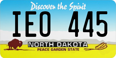 ND license plate IEO445