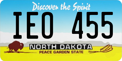 ND license plate IEO455