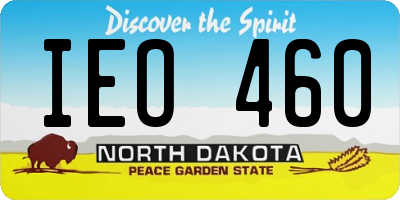 ND license plate IEO460