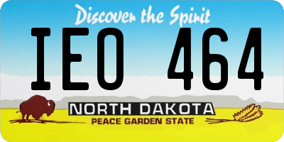 ND license plate IEO464