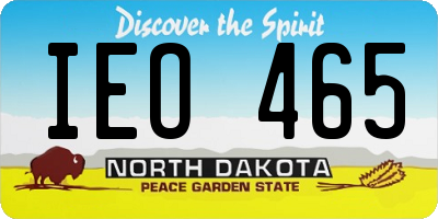 ND license plate IEO465