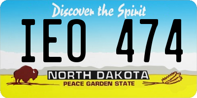ND license plate IEO474