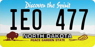 ND license plate IEO477