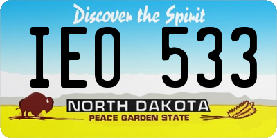 ND license plate IEO533