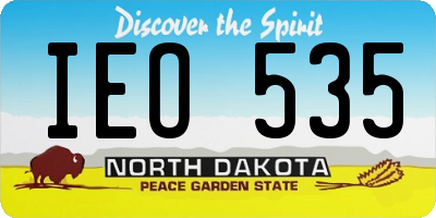 ND license plate IEO535