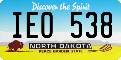ND license plate IEO538