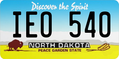 ND license plate IEO540
