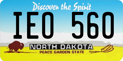 ND license plate IEO560