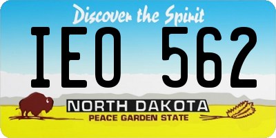 ND license plate IEO562