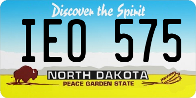 ND license plate IEO575