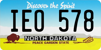 ND license plate IEO578